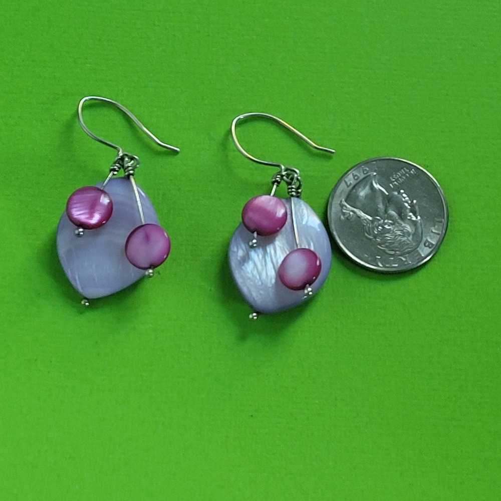 Vintage purple and pink dangle earrings lilac lavender feminine girly y2k vibes